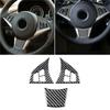 Carbon Fiber Car Steering Wheel Decoration Cover Trim Sticker For BMW E60 5-Series 2004-2010 Interior Car