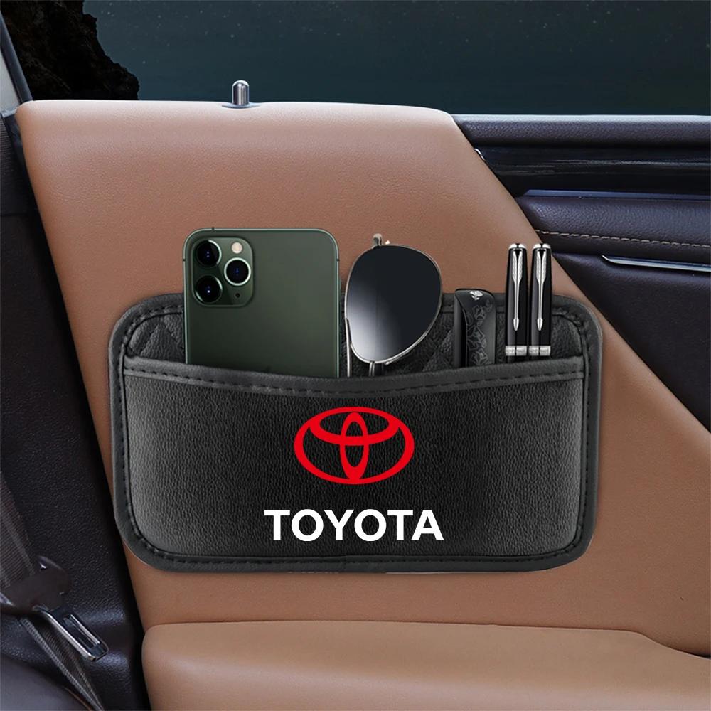 Leather Car Storage Pocket Seat Back/Door/Center Console Organizer for Toyotas TRD Autocollant Pegatina RAV4 Avensis Yaris Reiz