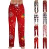 Мужские брюки на кулиске с рождественским принтом, повседневные пижамные брюки