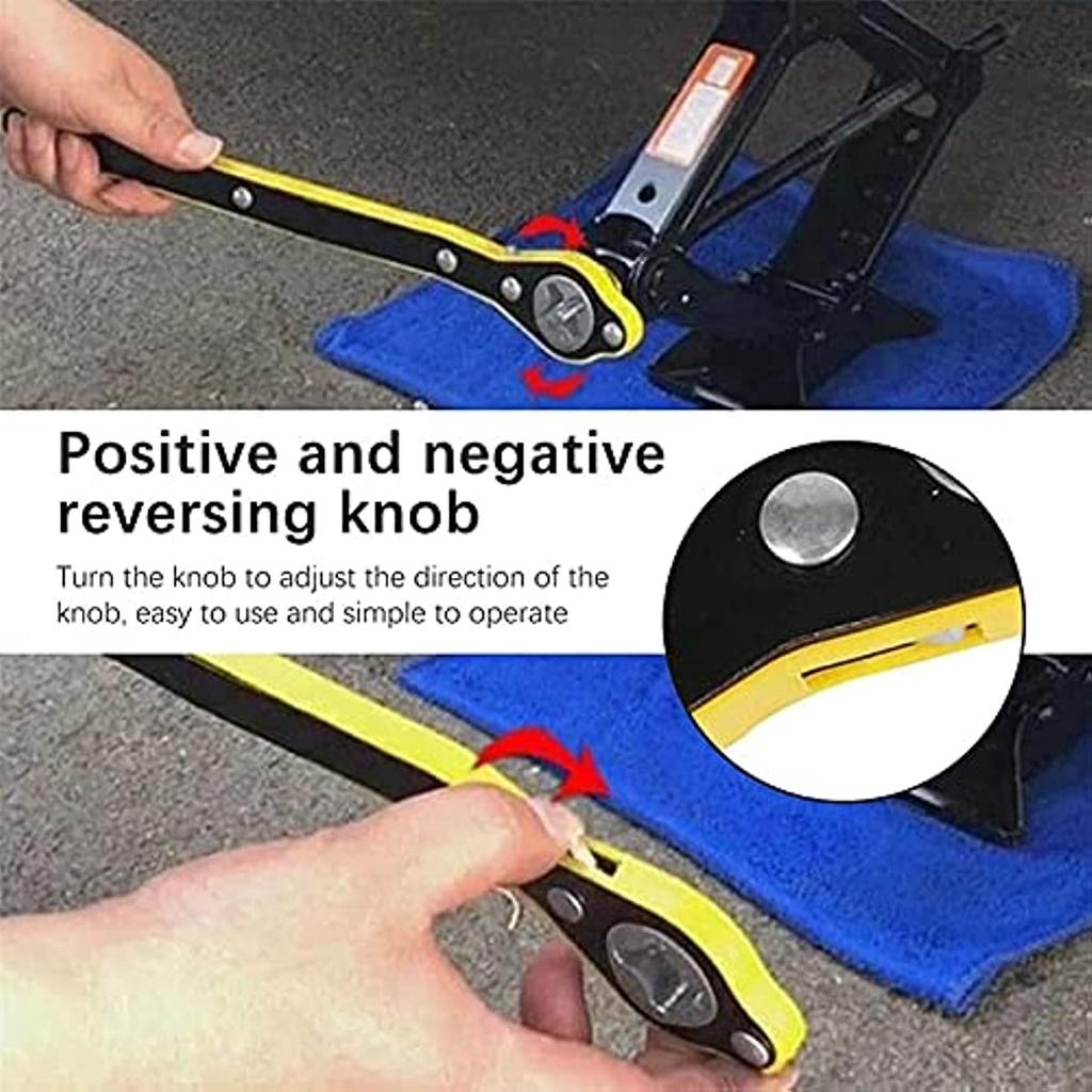 Автоматический трудосберегающий ключ с храповым механизмом, ножничный домкрат, ручка, проушина для колеса, домкратный ключ, крестообразный ключ, инструменты для технического обслуживания автомобилей (1 комплект)