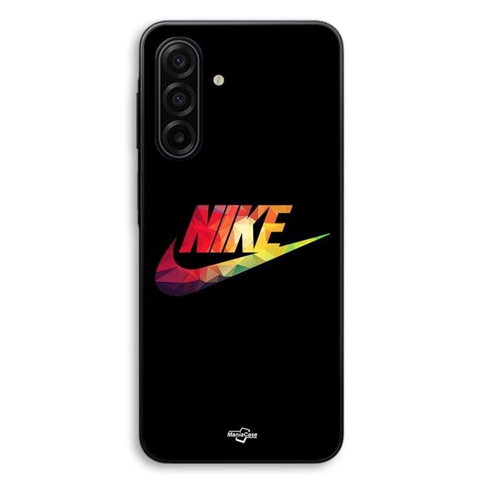 Coque Pour Samsung Galaxy A17 Nike logo coloré front noir Maniacase