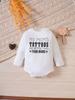 Baby Boy Clothing Cute Pure White Letters "MY MOM'S TATTOOS ARE BETTER THAN YOU MOMS" Jumpsuit Color Matching Long Sleeved Jumpsuit Autumn