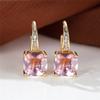 Серьги-кольца Mystic Rainbow Princess с огранкой камня для женщин, винтажные серьги золотого цвета для вечеринки и свадьбы
