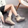 Trendy Thick Soled High Cut Cotton Shoes 2024 Winter New Plush Casual Warmth Sports Vulcanized Snow Boots Platform Sneakers Traf