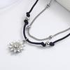 Women Anklets Sun Pendant Bohemian style Double Chains Beads Decor Alloy Ankle Chain for Daily Wear