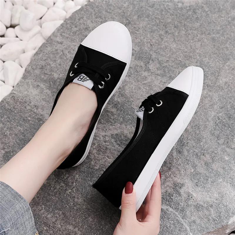 Old Beijing Cloth Shoes Women's Canvas Small White Shoes Shallow Mouth Student Skate Shoes Pregnant Women's Casual Mom's Shoes