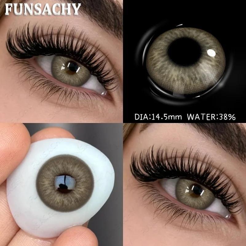 FUNSACHY 1 пара цветных зрачков для глаз Контакты для больших глаз Годовые Натуральный коричневый Косметические Зеленые линзы для цвета глаз Серые линзы для красоты
