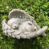 Display Mold Sleeping Dog Angel Wing Design Exquisite Resin Garden Home Ornament Accessories for Decor