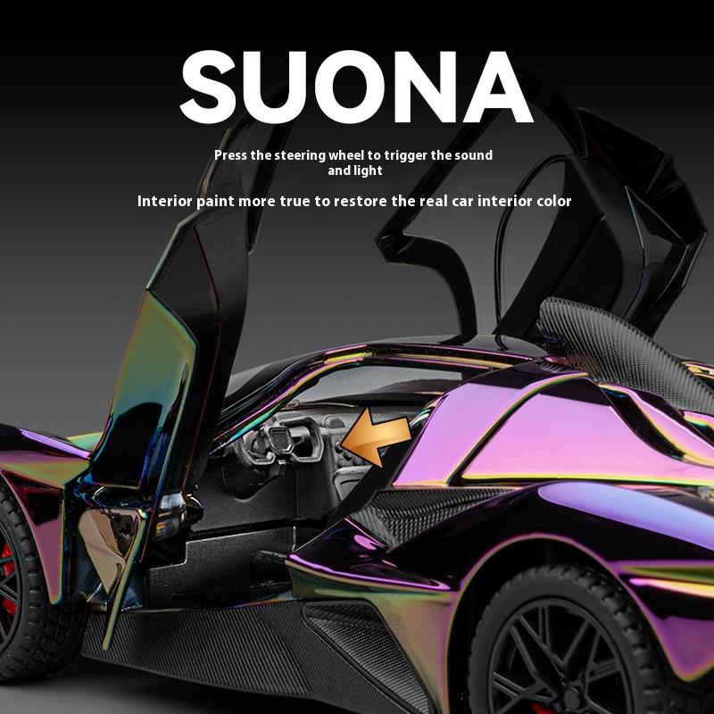 Simulation 1/24 Apollo EVO Plating Alloy Car  Sound and Light Children's Toy Car  Sports Car Model Collection Ornament Gift