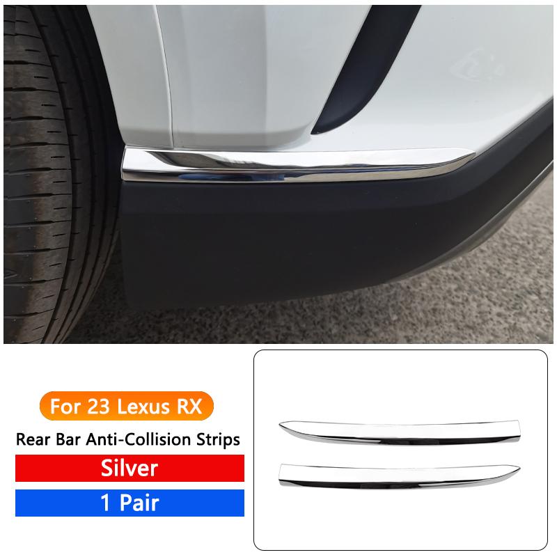 QHCP полоса переднего бампера автомобиля из нержавеющей стали, передняя и задняя планка, декоративная наклейка, накладка, подходит для Lexus RX350H 450H 500H 2023