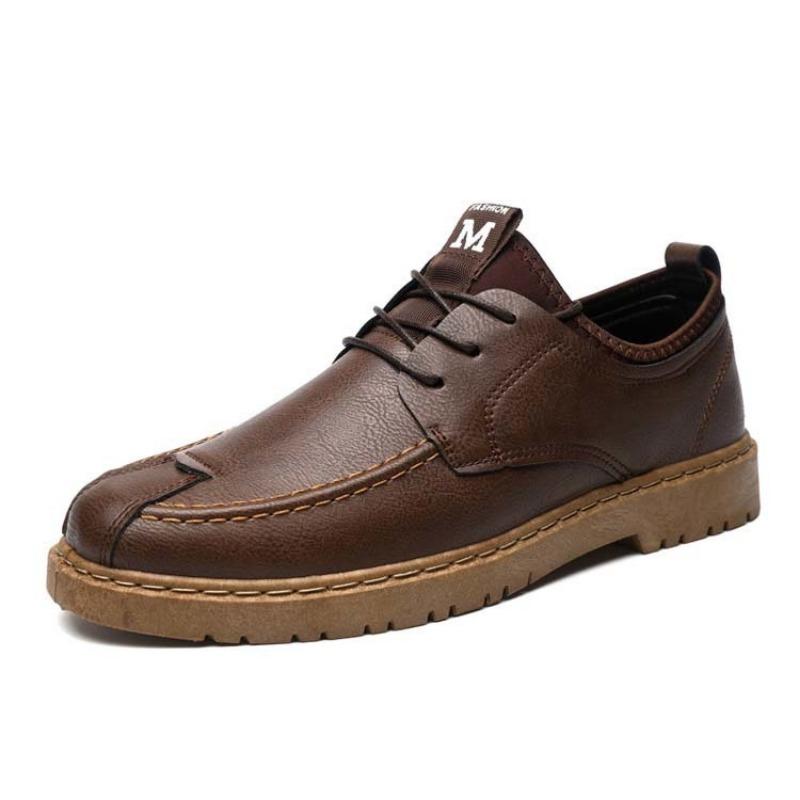 Мужские формальные кожаные туфли, туфли в стиле business casual, кожаные туфли на шнуровке, мужские трендовые туфли для通勤, весна-лето, британские туфли