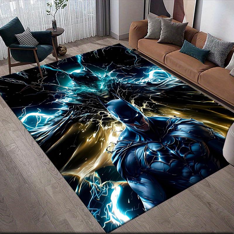 Flash & Batman Anti-Slip Floor Mat, Rectangular Carpet for Home Living Room