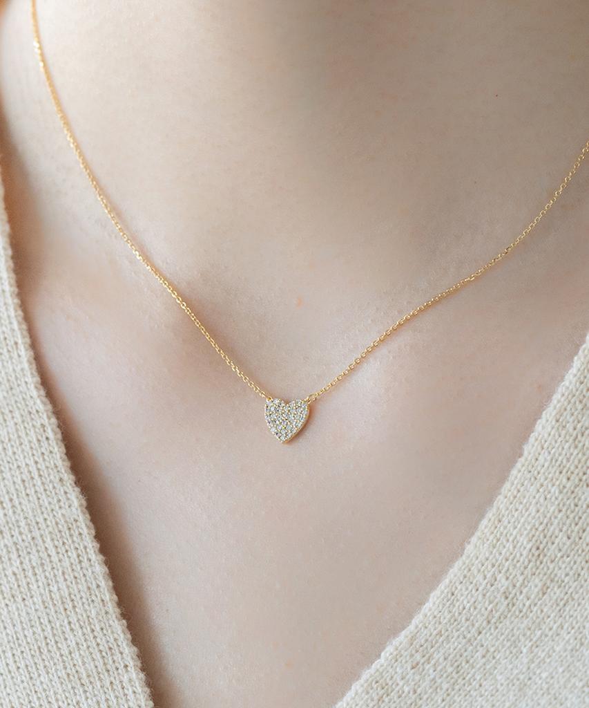 Серебряный кулон-сердце Alleun 925 пробы на мини-цепочке с кубическим цирконием