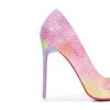 Women Plus Size Sexy Nightclub Halo Color Catwalk Fashion Wedding and Working Shoes 11cm Heel WZ