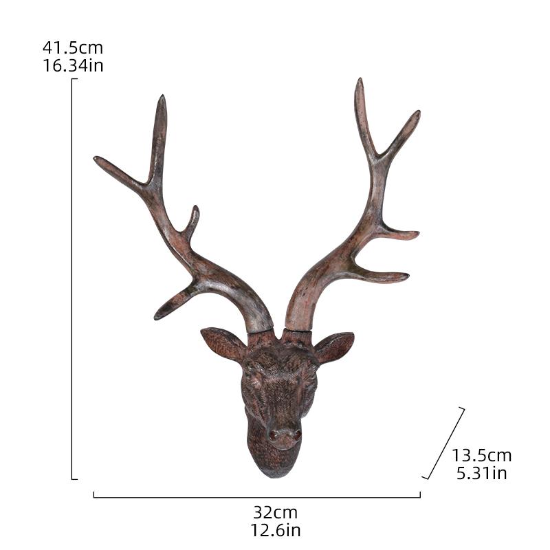 Европейская голова оленя Настенный декор Рустикальный Американский деревенский стиль Чучело животного для дома, офиса или прихожей
