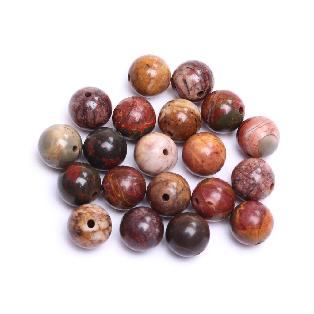 Товары для вечеринок Материалы для изготовления украшений своими руками Бусины из яшмы Пикассо Бусины из натурального камня Бусины россыпью Круглые 4/6/8/10 мм Подвески для рукоделия своими руками