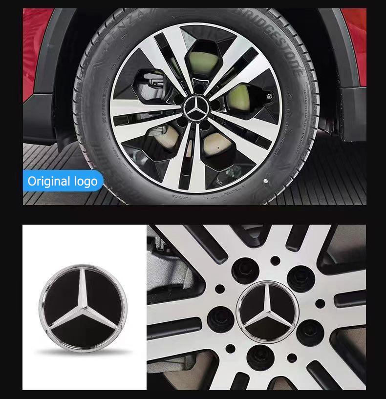 D6Emblems 4PCS 75mm Car Wheel Center Hub Caps Interior Mouldings Accessories Fit For Mercedes Benz Accessories C200L GLC W203 CLA