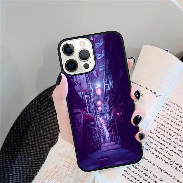 Японские улицы Токио Неоновый Рай Чехол для телефона Для iPhone 16 15 14 Plus X XR XS apple 16 11 12 13Pro Max coque
