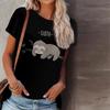 Women Summer T Shirt Sloth Print Short Sleeve Tees Casual Printed Tops
