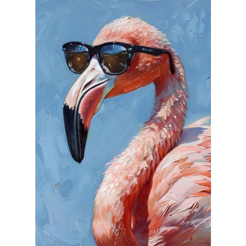 Sakura Fox Penguin Owl Eagle Raccoon Flamingo Poster Print Animal Canvas Painting for Living Room Home Decor