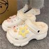 Fashion Winter Plus Velvet Slippers Women Detachable Indoor Plush Women's Clogs White Cartoon Outdoor Warm Furry Platform Slippers Woman