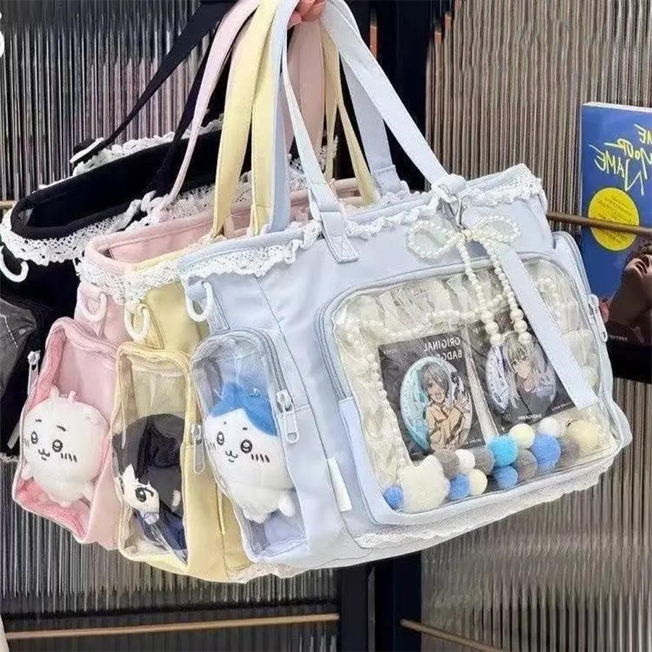 Ballet Girls Large Capacity Kawaii Itabag Japanese Transparent Jk Shoulder Crossbody Bags Gift For Friends Teenage School Bags