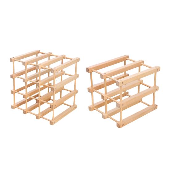 Деревянный стеллаж для вина, модульные стеллажи для хранения вина, сборка своими руками, держатель для винных бутылок, экономящий место, столешница для горизонтального хранения 12 бутылок