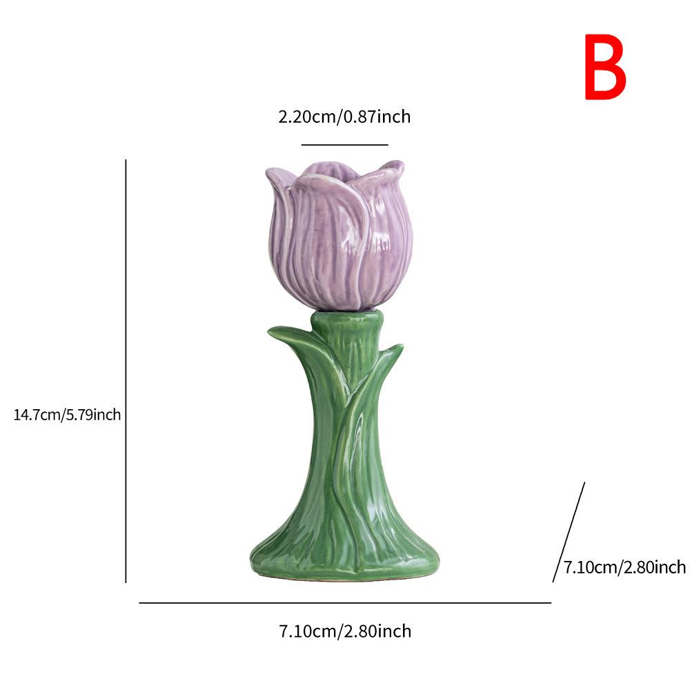 Керамический подсвечник-тюльпан, подсвечник-цветок, держатель для свечей, трехмерный подсвечник-тюльпан, декор для дома