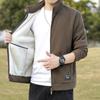 Men's Standing Collar Casual Cardigan Fleece Jacket Plus Velvet Thickened Warm Fleece Jacket