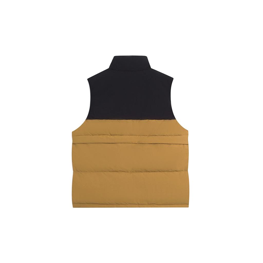 Жилет мужской Li Ning с вышитым логотипом, несколькими карманами, цветными блоками, застежкой-молнией и воротником-стойкой, цвет коричневый AMRS071-3