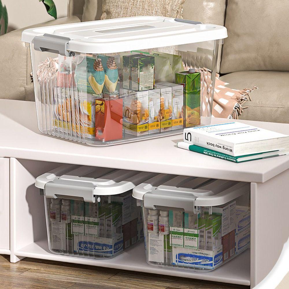 Plastic Plastic Box Transparent Black Clothing Storage Bin Practical Organizing Box  Clothing
