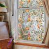 Stained Glass Window Privacy Film Colorful Floral Glass Decals Anti UV Heat Control Non Adhesive Static Clings for Home Bathroom Bedroom Office Decor