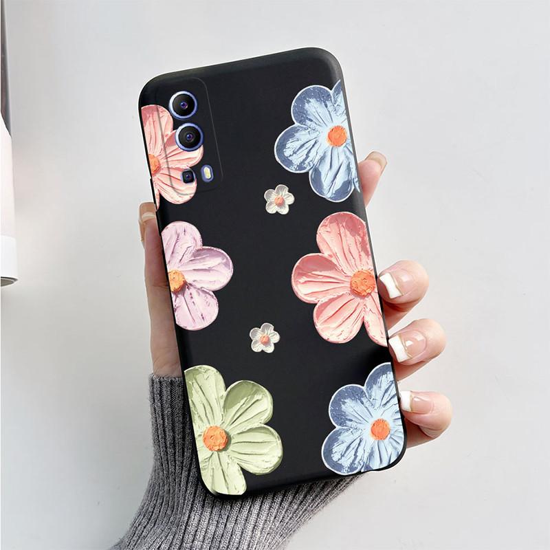 For Vivo Y72 5G Y52 5G Y75s 5G Phone Mask Back Cover 2024 Fashion Butterfly Astronaut Coque Capas For Vivo V2041 2053 Soft Case