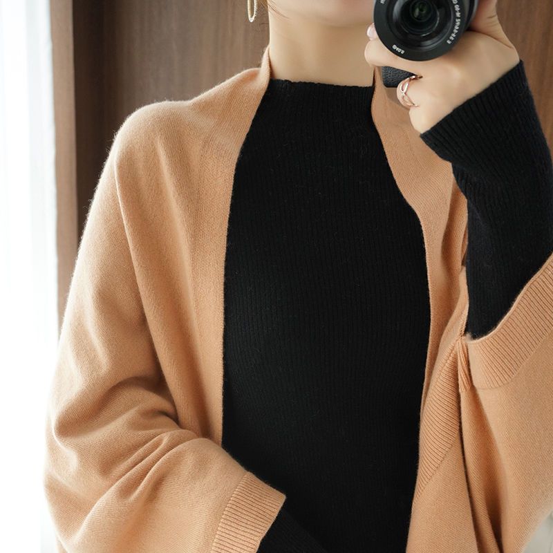 Women's Knitted Poncho Shawl Autumn Winter Knitted Cardigan Soft Warm Knitted Wool Poncho