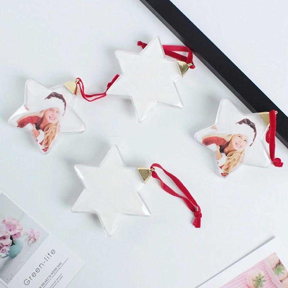 Home Decor Creative Shape with Hanging String DIY Christmas Tree Ornaments New Year Gifts Transparent Ball Photo Frame