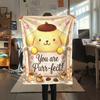 1 шт. Фланелевое одеяло с принтом Pompompurin, Высокое качество, Для всех сезонов, Декор для дома, Тепло и уют, Идеально для Рождественских подарков