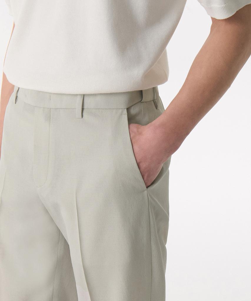 MUSINSA STANDARD Cool Touch Semi-Wide Hidden Banding Slacks [Dusty Cream]