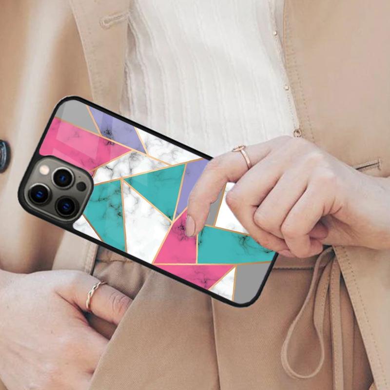 Marble Geometric Art Magnetic Phone Case For APPLE iPhone 17 Air 16 14 13 12 Pro Max 15 Plus Wireless Charge With MagSafe Cover