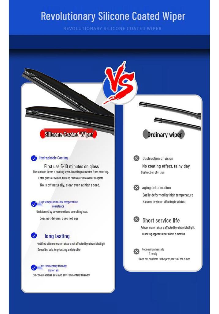 Универсальное высококачественное бесшумное стеклоочистительное лезвие с силиконовым покрытием для ASX, Многофункциональное трехсекционное лезвие для сбора воды.