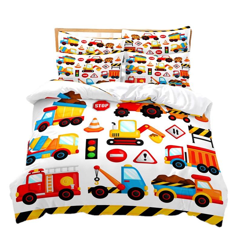 Cartoon Car Bedding Set Cute Cartoon Duvet Cover Set 3d Bedding Fashion Design Bed Set Children Queen Duvet Cover Bedding Sets