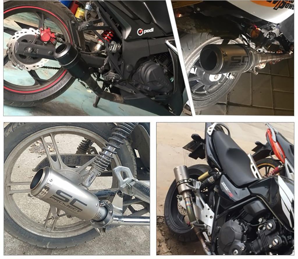 loyfreeyo Motorcycle Silencer Motorcycle Exhaust Port Exhaust Pipe Slip-on Muffler