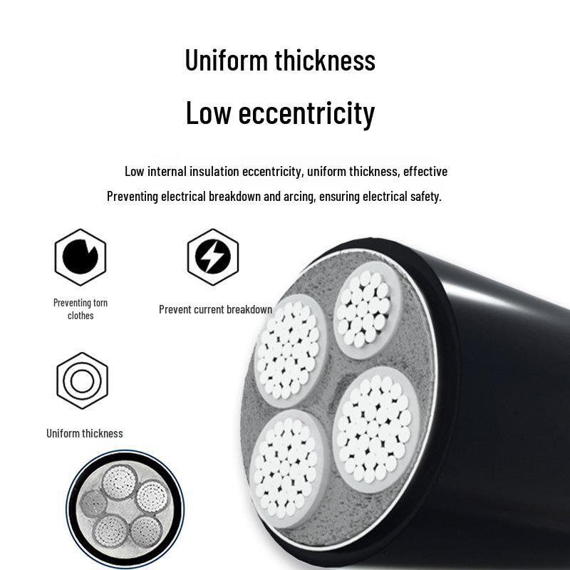 National Standard YJLV22 Aluminum Core 3+1/3+2 Core 0.6-1KV Flame Retardant Steel Tape Armored Electric Cable