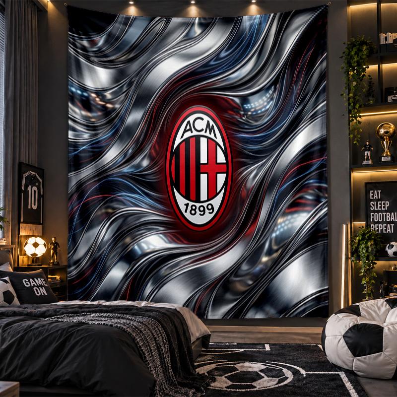 Wall Hanging Tapestry AC Milan Print Cloth for Living Room Bedroom Home Decor