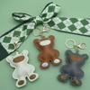 Fashion PU Leather Embroidery Bear Hanger Cute Heart Bears Bag Pendant  Backpack Decoration
