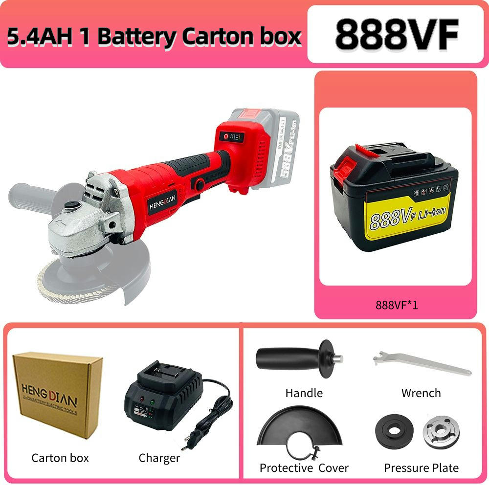 Угловая шлифовальная машина 125 мм, 21 В, аккумуляторная, бесщеточная электрическая угловая шлифовальная машина