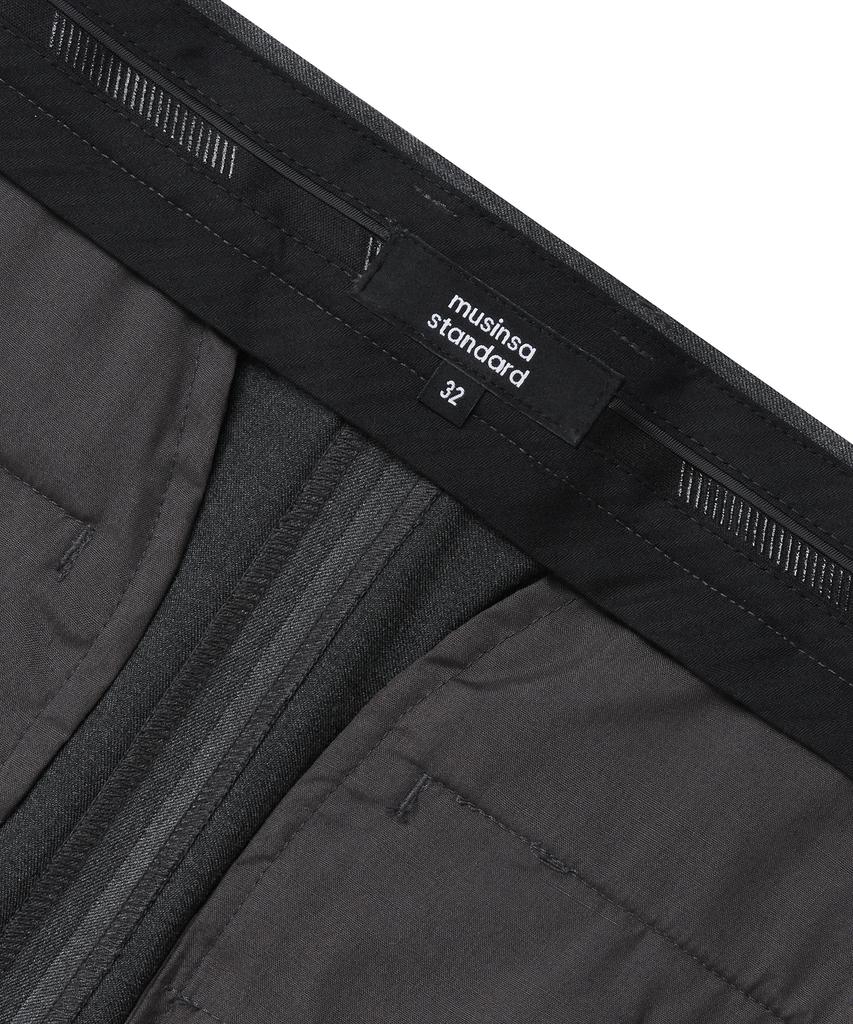 MUSINSA STANDARD Super Wide Hidden Banding Crop Slacks [Medium Gray]