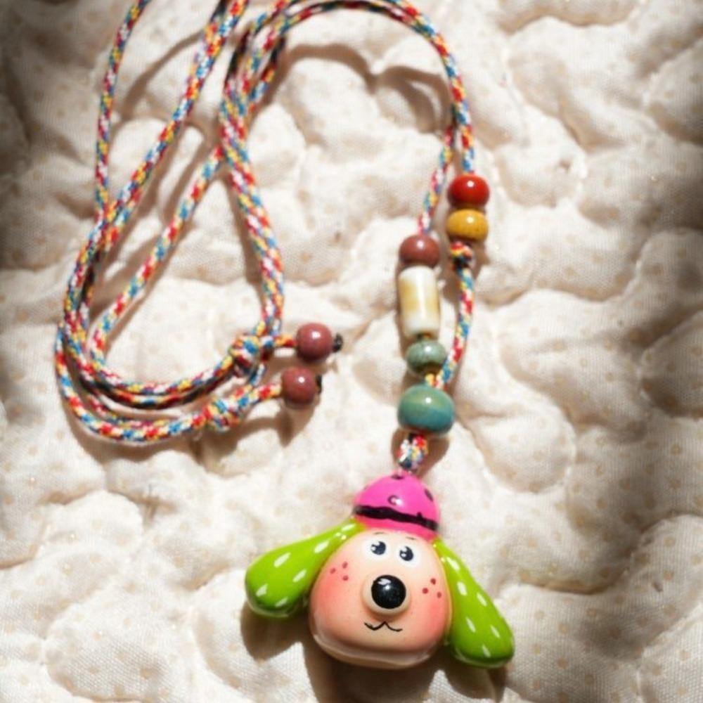 Цепочка на ключицу, кулон в виде собаки, милое женское колье, модное мультяшное ожерелье, подарки