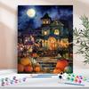 1pc Picture With Numbers Pumpkin Dark House Halloween Gift Picture Drawing Coloring For Home Decor By Number Kits 40x50cm/16x20inch Without Frame