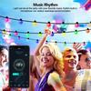 Гирлянда RGB 10M 50LED IP65 Водонепроницаемость Smart APP Пульт дистанционного управления Уличные красочные гирлянды для декора садовой вечеринки