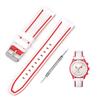 Jumpsunfun 20мм Ремешок для часов для Swatch x OMEGA Speedmaster Силиконовый ремешок для часов для Swatch и Быстросъемный со Сменными Белыми и Красными Линиями